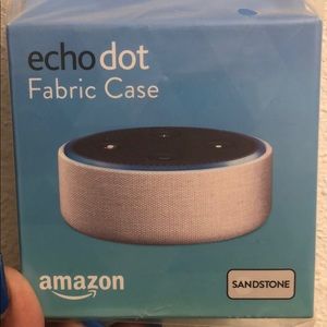 Echo dot silver fabric case